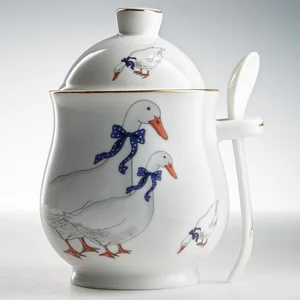 BEATRIX Сахарница 350 мл с ложкой Гуси МН094E