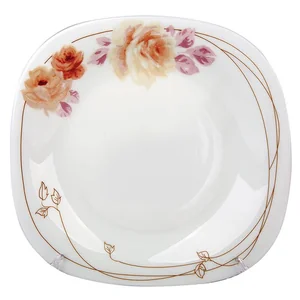 TEROPAL Тарелка суповая квадратная 20,5см Букет из роз 0001Т2/5-SK 