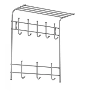 НИКА Вешалка с полкой настенная металлическая ВПТ8/С серебро