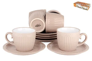 КОРАЛЛ Набор чайный 6/12 Верона HEN1352 бежевая