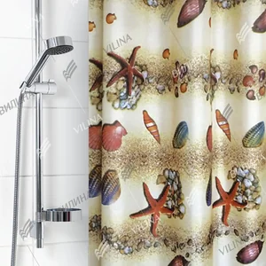 VILINA Занавес для ванной комнаты 180 x 180 см Пляж 6666 (1555-1)