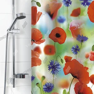 VILINA Занавес для ванной комнаты 180 x 180 см Маки 6666 (1576-1)