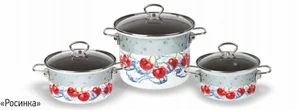 КМК Набор кастрюль (6пр.) Росинка 5-1 Элит белый