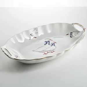BEATRIX Блюдо 32х18,5х5см Гуси МН094Z 
