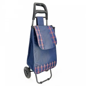 DELTA Тележка багажная ручная 25 кг DT-20 синяя с красной клеткой