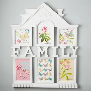 DELTA Фоторамка 42,5x53cм на 6 фотографий С31-001 Домик белая