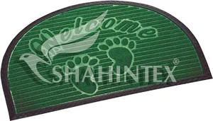 SHAHINTEX Коврик МХ10S 40*60 придверный полукруг влаговпитывающий 9631 зеленый