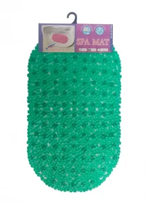 SHAHINTEX Коврик противоскользящий в ванную 66*37 см. «ЗОЛУШКА» 00-00002606 зеленый