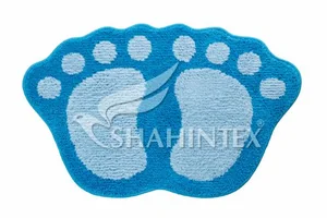 SHAHINTEX Коврик Лапки microfiber совмещенные 50*80 9924 ГОЛУБОЙ 11