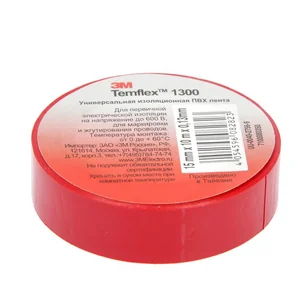 Temflex Изолента 3М 19 мм x 20 м красная 44746