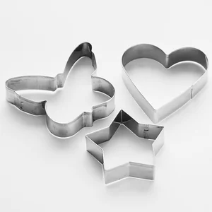 WEBBER Набор форм для печенья 3штуки Звезда 5см, Сердце 6см, Бабочка 6см ВЕ-4336/3