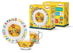 DELTA Набор посуды д/завтрака 3 пр. Три кота. Цифры/Буквы КРС-1291