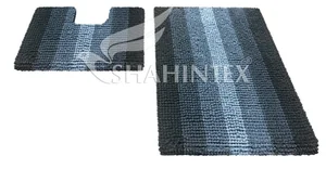SHAHINTEX Набор ковриков MULTIMAKARON 60*90+60*50 5489 ЧЕРНЫЙ