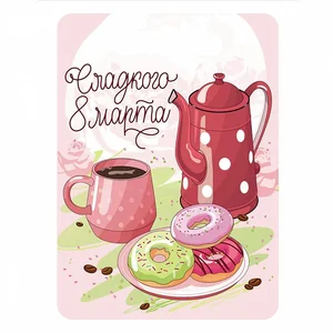 WEBBER Доска разделочная 21х29смСладкого 8 Марта Ф-1  деревянная с рисунком