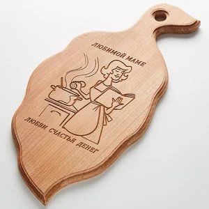 DELTA  Доска разделочная ЛИСТ №1 310х150х15мм ДД-185370 деревянная с рисунком