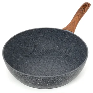 ЭСТЕТ Сотейник мрамор 28 см Морион ЭТ-70417