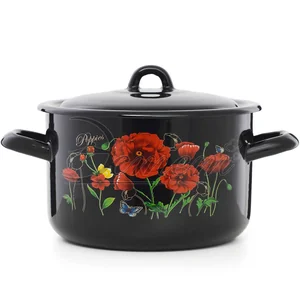 ЭСТЕТ Кастрюля 2,9 л Красные маки ЭТ-72802 цилиндрическая