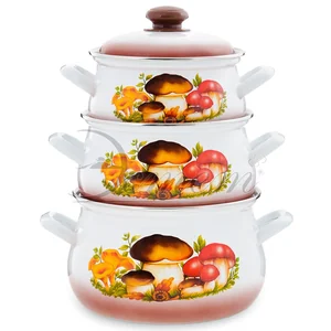 ЭСТЕТ Набор посуды 6 пр Грибы грушевидный 2,0 л 3,0 л 4,5 л  ЭТ-712026