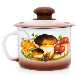 ЭСТЕТ Кружка 1,0 л Грибы с крышкой  ЭТ-712042  микс