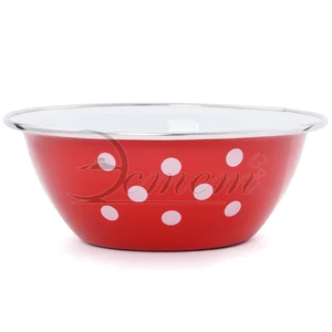 ЭСТЕТ Миска 0,6 л Горошинки на красном ЭТ-72410