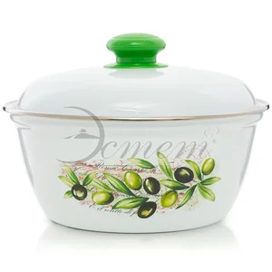 ЭСТЕТ Салатник 2,0 л Оливы Тосканы с крышкой ЭТ-72107