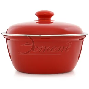 ЭСТЕТ Салатник 2,0 л красный с крышкой ЭТ-72207