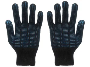 Перчатки хб 4нити 10 класс черные люкс точка3к 45695