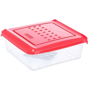 DELTA Ёмкость для хранения продуктов квадратная 0,5л PATTERN PT1096КОРАЛ-26РN коралловая