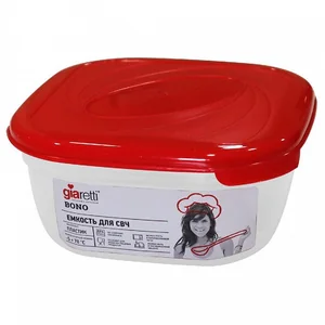 DELTA Емкость для СВЧ Bono квадратная 0,4 л GR2217СТ сочный томат