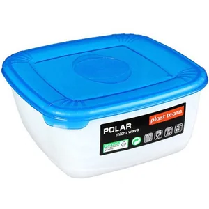 DELTA  Ёмкость для СВЧ квадратная 0,46л POLAR MICRO WAVE РТ9674ГПР-25РN голубая прозрачная