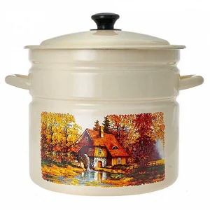 КМК Кастрюля цилиндрическая бортовая 10 л 41804-222/6-У2 Старая мельница слоновая кость