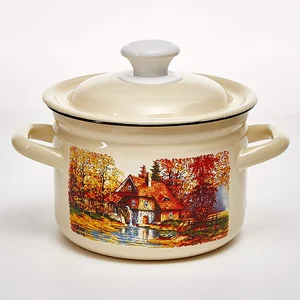 КМК Кастрюля цилиндрическая бортовая 2 л 41704-102/6-У4 Старая мельница слоновая кость