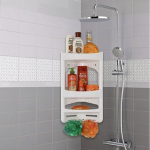 МИЛИХ Полка навесная угловая для ванной комнаты 05124 микс