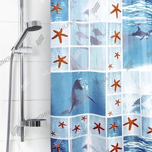 VILINA Занавес для ванной комнаты 180 x 180 см 6666 Дельфины 1565-1