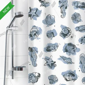 VILINA Занавес для ванной комнаты 180 x 180 см Посейдон черный 6984 