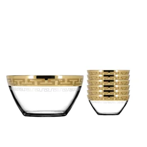 ГУСЬ ХРУСТАЛЬНЫЙ Набор салатников 7шт. Греческий узор EAV03-1326/1322/S