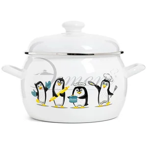 ЭСТЕТ Кастрюля 5,0 л Пингвины ЭТ-72323 полусфера
