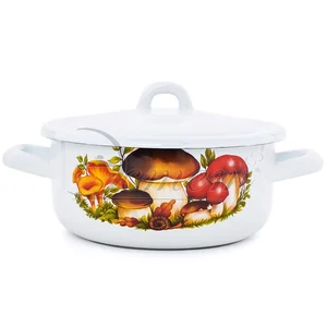 ЭСТЕТ Кастрюля 1,45 л Грибы ЭТ-712034 цилиндрическая