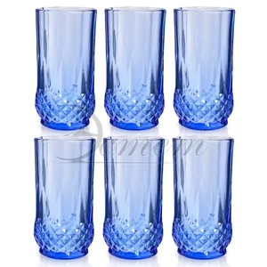ЭСТЕТ Набор стеклянных стаканов 6шт/250мл 39060 синий