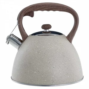 ALPENKOK Чайник со свистком 3 л AK-533 бежевый гранит, ручка темное дерево