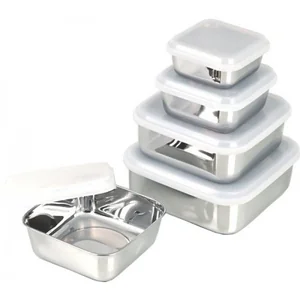 WORLDFA Лоток нержавейка 950мл.квадрат с крышкой 19190-15,2