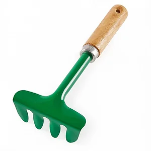 ЗЕЛЕНЫЙ ЛУГ Грабли садовые 19х8 см (сталь + дерево) Зеленый луг ИР-4001