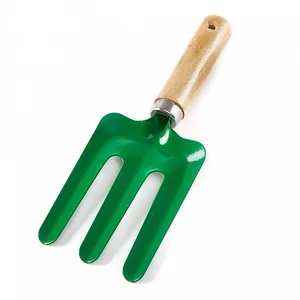 ЗЕЛЕНЫЙ ЛУГ Вилка садовая 7,5х19,5 см (сталь + дерево) Зеленый луг ИР-4002