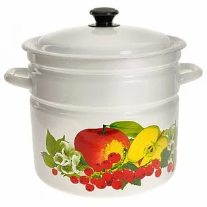 КМК Кастрюля цилиндрическая бортовая 10 л 41804-222/6-У2 Вкус лета белая