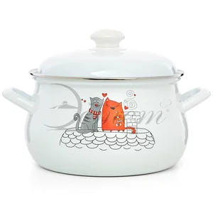 ЭСТЕТ Кастрюля 4,5 л Влюбленные коты ЭТ-72817 грушевидная