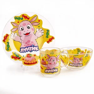 DELTA Набор посуды д/завтрака 3 пр. Лунтик желтый КРС 802