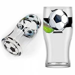 ДЕКОСТЕК Бокал пивной 500 мл 2 штуки Футбол круговая 304/2-Д