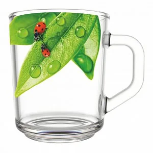ДЕКОСТЕК Кружка для чая 200 мл Живая природа. Зеленый лист 335-Д