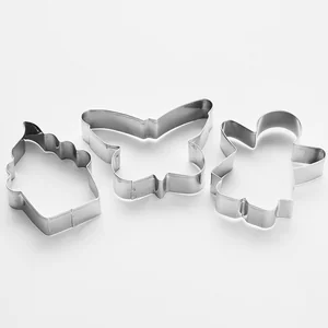 WEBBER Набор форм для печенья 3штуки Бабочка 6см, Пирожное 7см, Девочка 7см ВЕ-4334/3