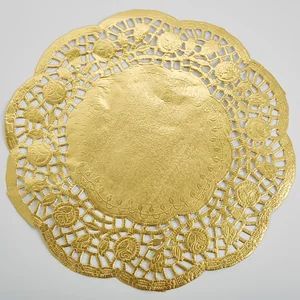 WEBBER Салфетка кондитерская ажурная 24см 8 штук BE-0366 золотая